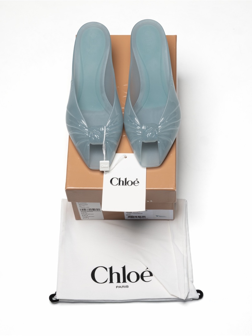 Chloe Women's Blue Jelly Slide Mules 37